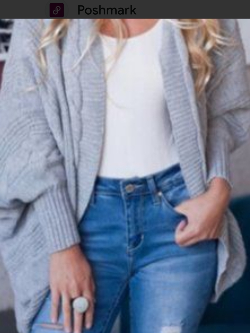Military Hippie Cable Knit Batwing Sweater - One Size